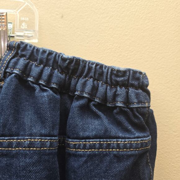 Woman Within Denim Straight Leg Jeans Elastic at Waist Dark Wash Blue Size 28W - Picture 3 of 4